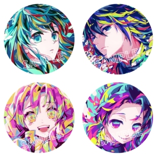 鬼灭之刃徽章吧唧炫彩风时透无一郎富冈义勇鬼杀小队周边谷子挂饰