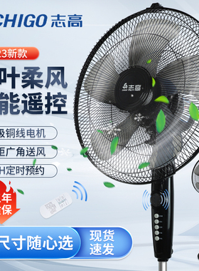 志高电风扇落地扇家用遥控定时宿舍立式摇头立式强力大风工业风扇