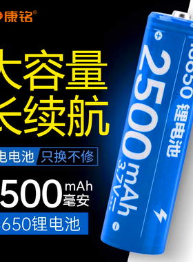 康铭原装LED灯具18650锂电池蚊拍电池马灯应急灯台灯3.7V尖头正品