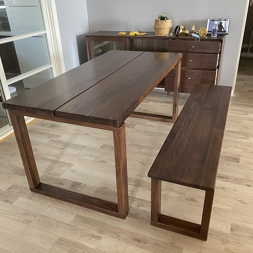 【纯实木无辅材】黑胡桃木餐桌