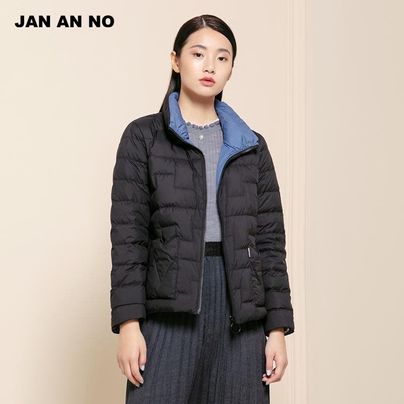 JAN AN NO简爱诺立领白鹅绒短款保暖羽绒服外套女冬季J2060261YR