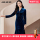 JAN J2460058LQ 简爱诺优雅气质丝绒礼服裙连衣裙女士秋冬季