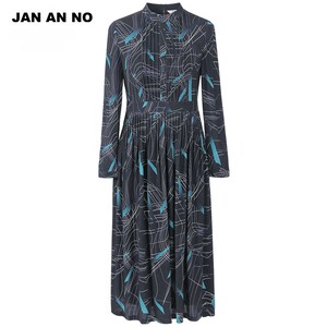 JAN AN NO 简爱诺专柜复古优雅气质绵羊毛连衣裙女士冬J2160218LQ