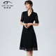 新款 JAN 简爱诺a字收腰高雅气质女士连衣裙夏季 J2310035LQ