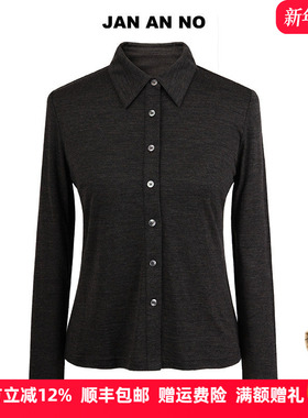 JAN AN NO 简爱诺深咖色100%绵羊毛针织衫上衣冬季新款J2470133SY