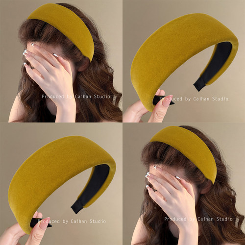 秋露吻枫~气质姜黄丝绒发箍