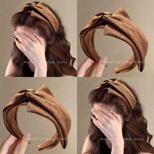 栗木之秋~复古美拉德针织发箍女高颅顶气质百搭宽边头箍旅行发卡