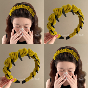 南易庄园~丝绒波浪发箍女高级感轻奢头箍2025新款发卡日常旅行