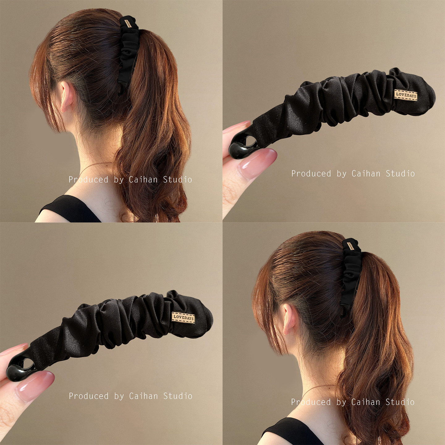 夜色巴黎~气质缎面褶皱香蕉夹简约百搭高马尾抓夹复古马尾夹盘发,家庭/个人清洁工具,盘发器,淘宝优惠券,粉丝福利购,淘宝优惠卷