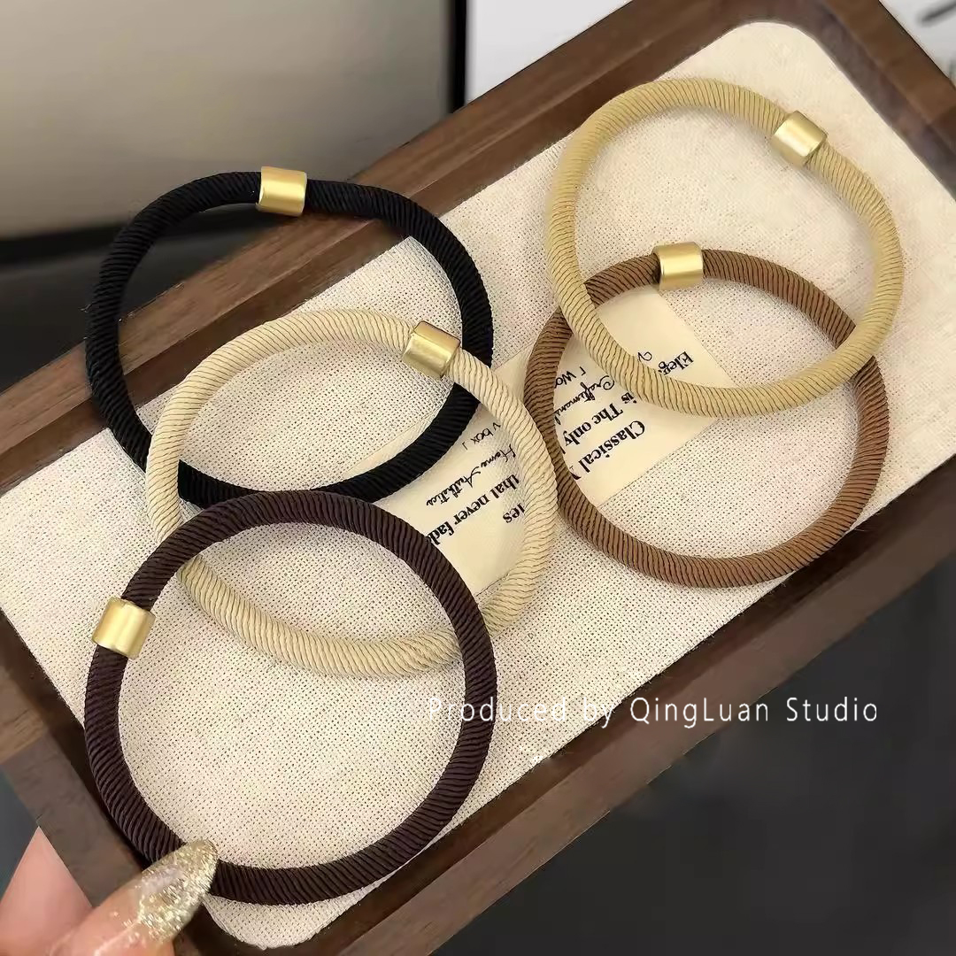 青鸾苑高马尾头绳百搭咖色系