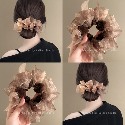 朝云落梦~法式网纱蝴蝶结发圈