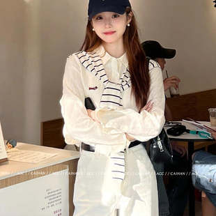 羊城故事~韩系薄款条纹针织披肩女外搭空调房防吹护颈小坎肩