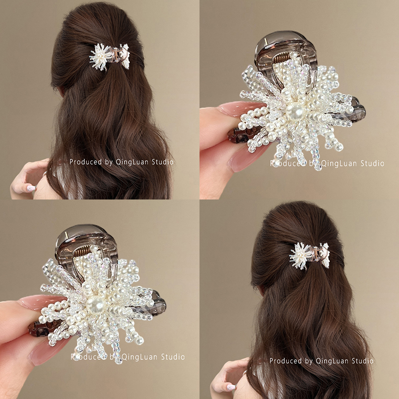 夏日烟花~韩系珍珠小抓夹甜美