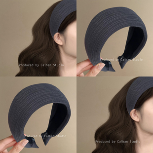 高智慵懒风~加厚易梦玲同款宽边发箍女发捆2025新款高颅顶头箍