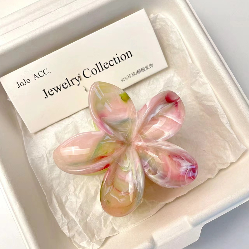 绮梦夏日~晕染鸡蛋花抓夹