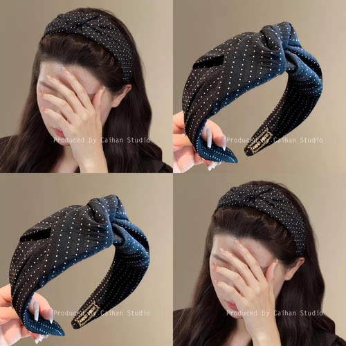 通勤女主~气质波点打结发箍