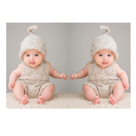 双胞胎宝宝贴画萌海报早教婴儿漂亮娃娃胎教男宝宝照片婚房备孕期