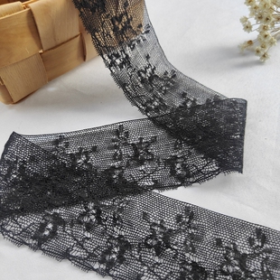 宽4.5cm米白黑本色仿法蕾轻薄细线蕾丝棉线花边DIY服装装饰辅料