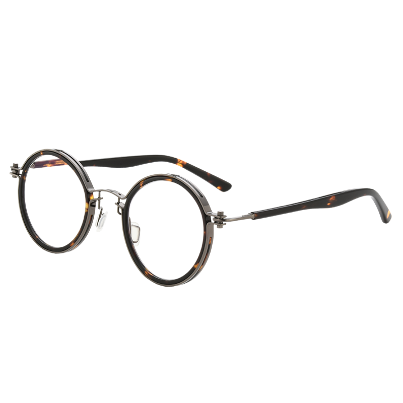 日本进口防蓝光老花镜男高档复古品牌圆框时尚老人高清老花眼镜