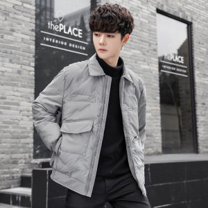 23年冬季翻领羽绒服男 标80绒韩版百搭外套YR2172-P188图片