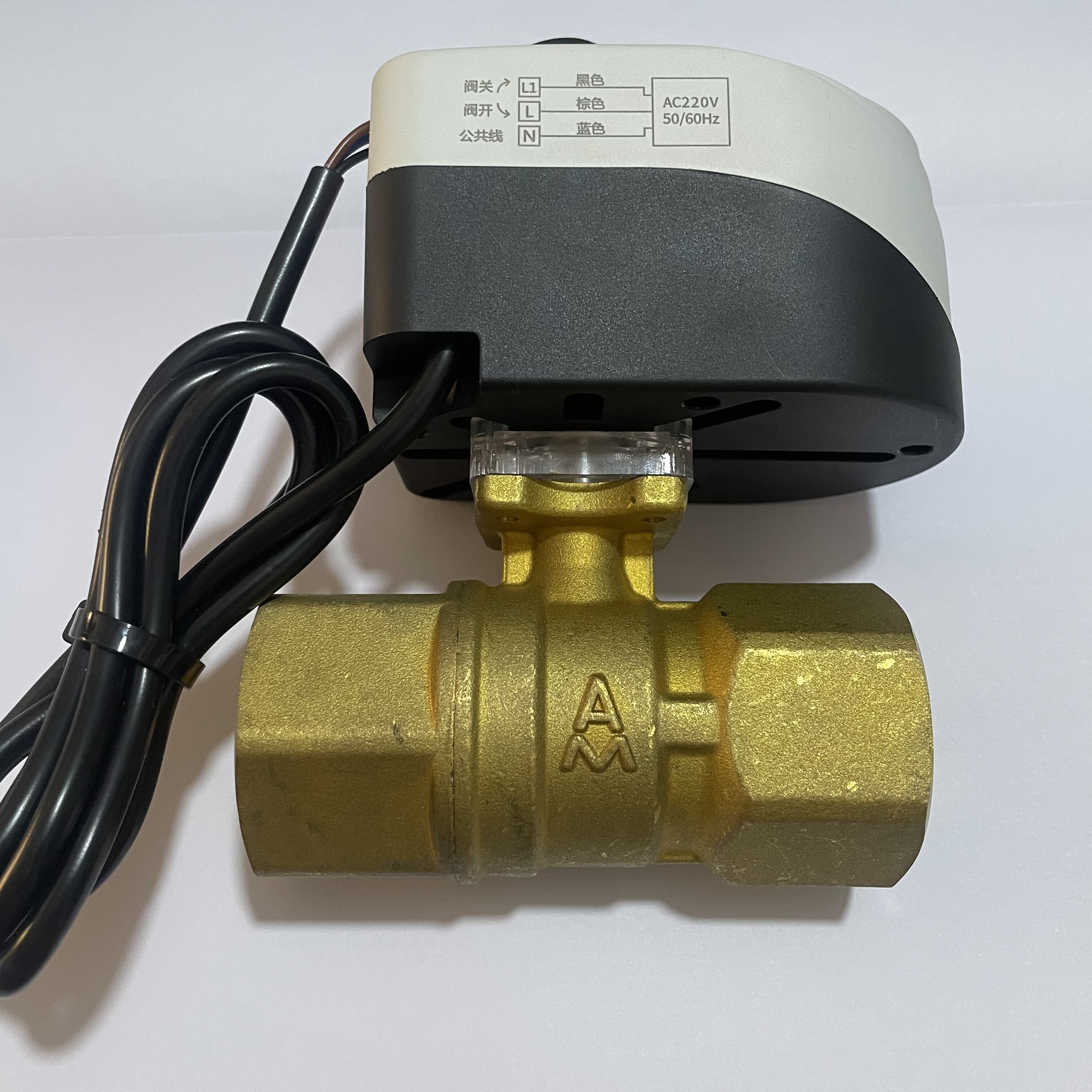 埃美柯电动球阀口径dn32 40 50三线220V三线两控开关电动二通阀