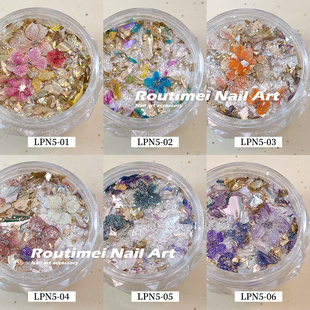 美甲亮片粉新款多彩闪粉云锦林间秘境干花幻彩欧泊粉超闪小花朵