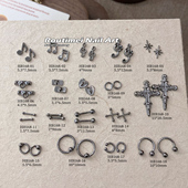 朋克铆钉暗黑十字架甜辣美甲风格 美甲饰品新款 枪黑系列百搭爆款