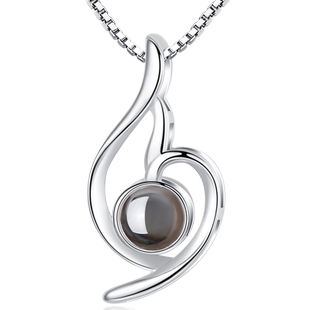 项链女纯银100种语言我爱你锁骨链投影定制520情人节礼物送女友