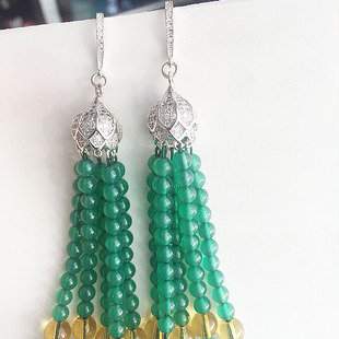 diy配件 镀白金 镀黄金流苏大帽子耳钉 可挂多串小珠子