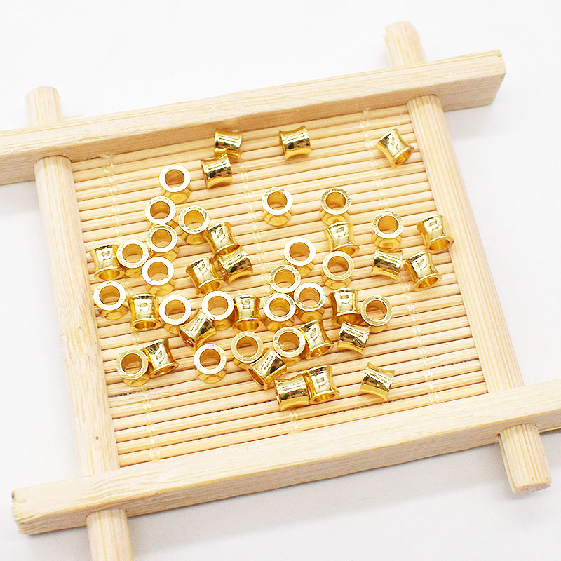 18k包金凹面大孔珠 diy饰品配件 项链手链制作小蛮腰隔珠编绳材料