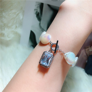 穿串长款 珍珠项链扣子玉石手链扣头diy925半银连接搭口扣子OT扣子