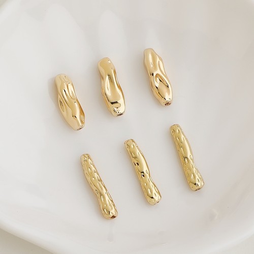 diy镀金不规则凹凸管棍珠材料