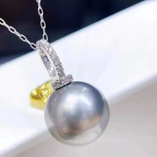 镀银珍珠项链吊坠空托配件可打开万能扣玉石蜜蜡扣圆管项坠挂件扣