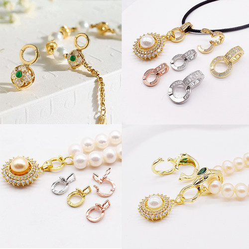 镀金万能扣项链吊坠双开扣