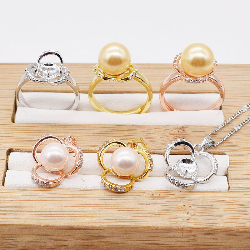 珍珠活口可调节配饰戒指吊坠