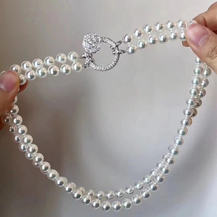 925镀银手链项链扣毛衣链单排双排扣万能扣 翡翠珠珍珠花形圆扣头