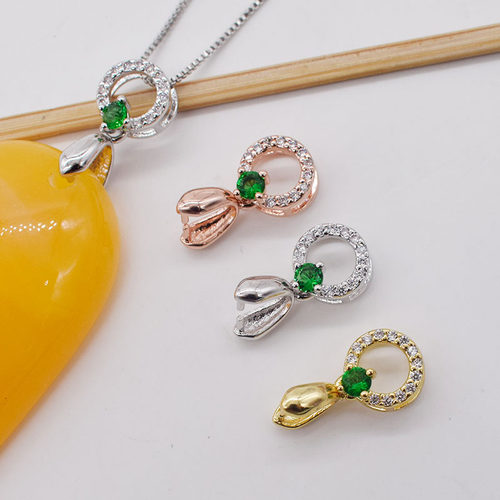 银扣夹扣翡翠吊坠扣卡扣项链