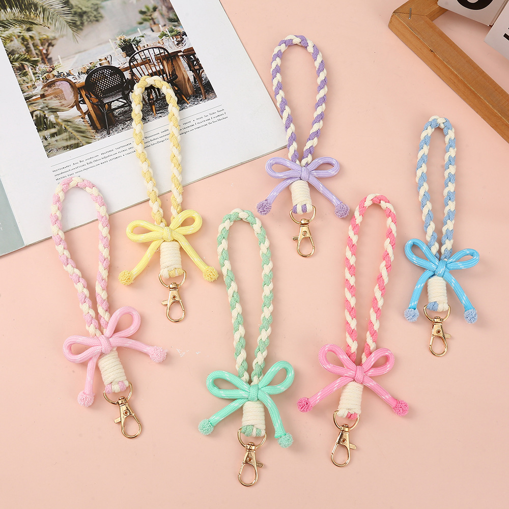 多巴胺彩色细纹斜纹涤纶包芯手工编织绳包包手机个性装饰包挂挂绳