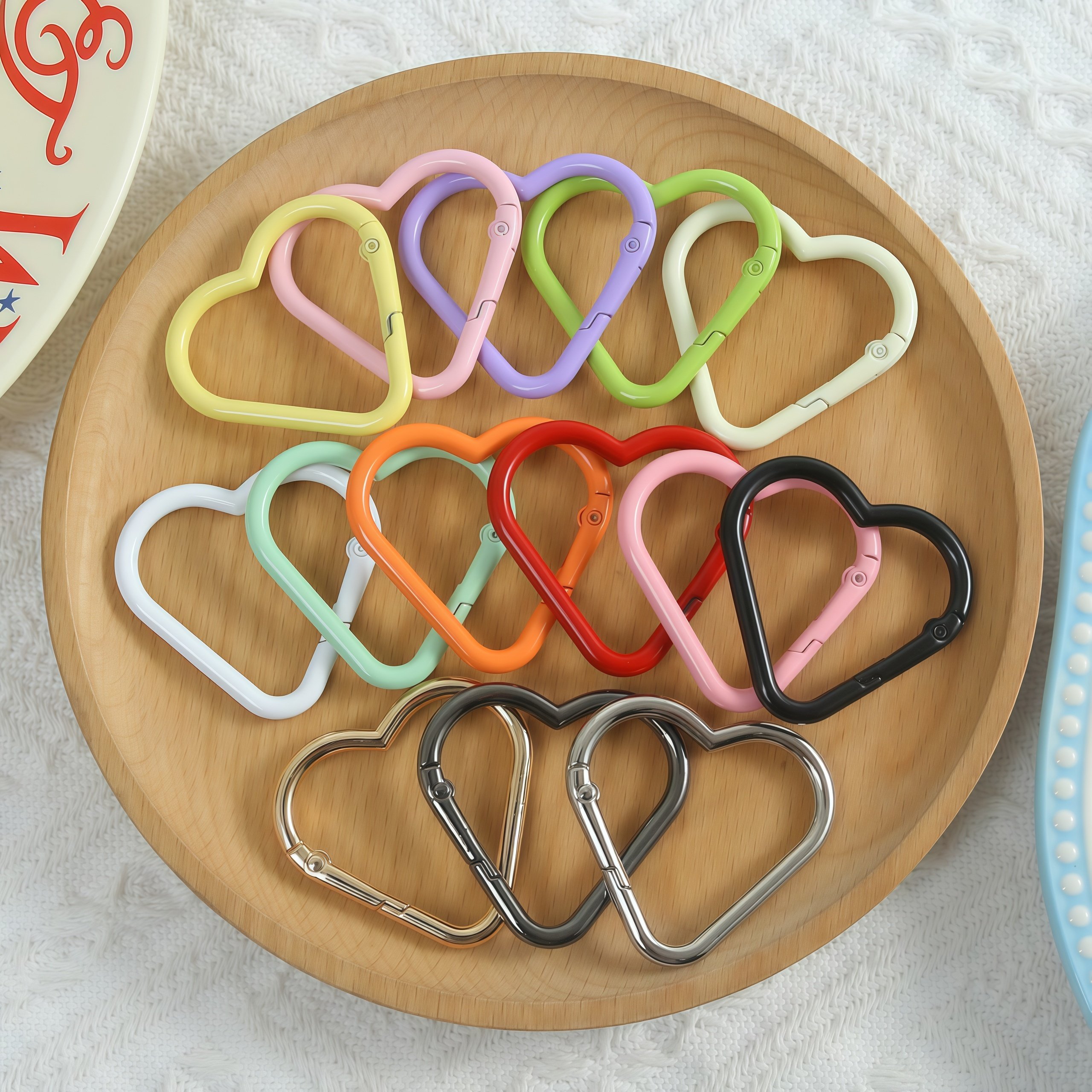 马卡龙爱心烤漆弹簧扣合金爱心形扣环手工diy钥匙扣饰品挂件配饰,饰品/流行首饰/时尚饰品新,扣,淘宝优惠券,粉丝福利购,淘宝优惠卷