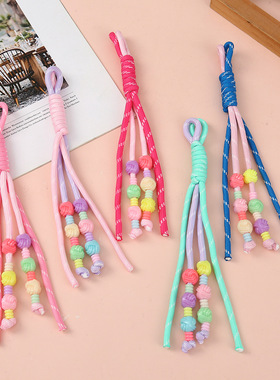 原创miu系多巴胺多彩字母书包挂件包包挂饰登山绳钥匙扣