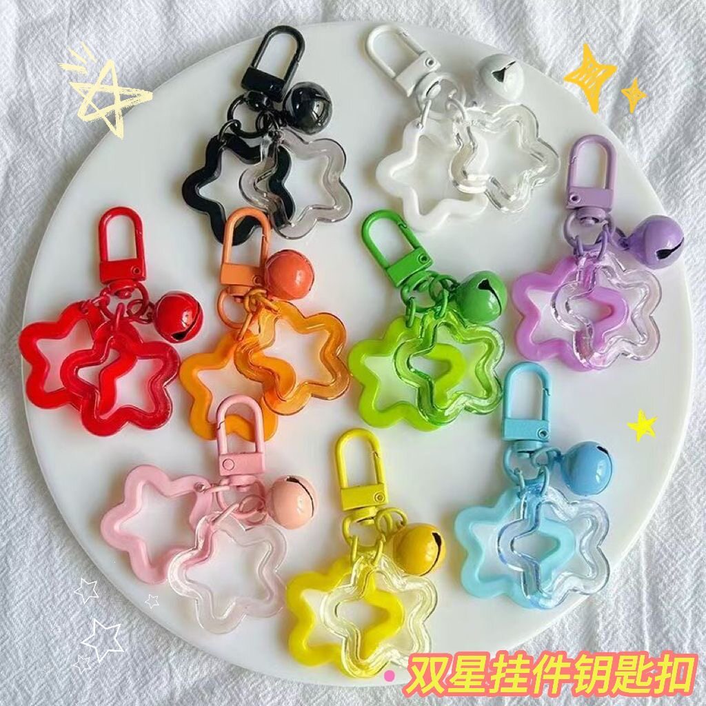 亚克力镂空五角星ins挂件图片