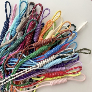 miu系多巴胺罗马结手工编织绳个性背包饰品DIY手机挂件钥匙扣包挂