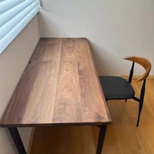 北美黑胡桃木桌面板实木定做办公电脑升降桌桌板吧台家具餐桌书桌