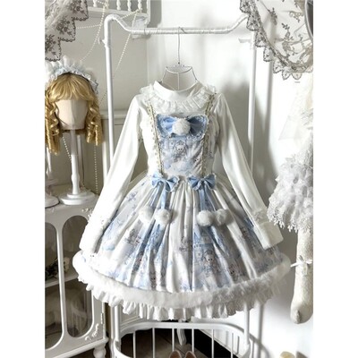 阿狸原创lolita【小熊城堡】新款可爱洛丽塔jsk连衣裙斗篷lo裙冬