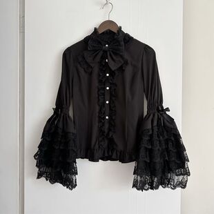 Lolita洋装甜美可爱蕾丝dolllolita姬袖衬衫长袖jsk内搭衬衫上衣