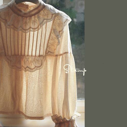 lolita 复古百搭 多洛塔 立领衬衫 中袖/长袖