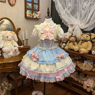 YoYo酱原创设计Lolita洋装doll感jsk吊带连衣裙夏季