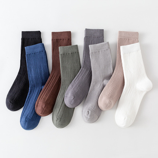 黑色袜子男中筒祙纯棉袜秋冬长袜商务袜中袜全棉防臭吸汗四季 棉袜