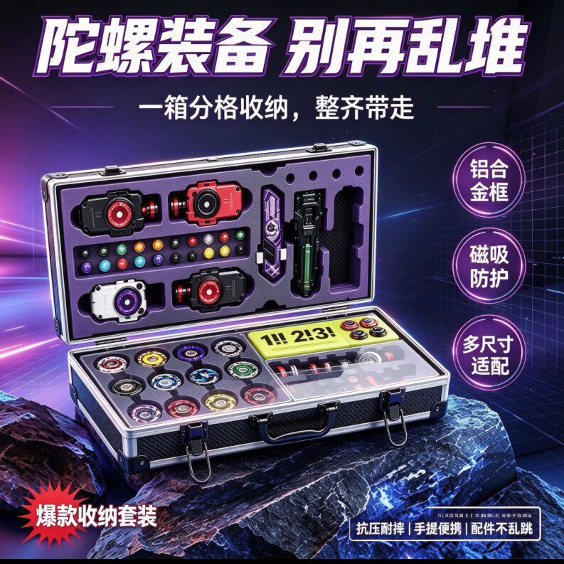 爆旋陀螺收纳箱beyblade正版tomy霸旋陀螺x陀螺收纳盒展示收藏盒
