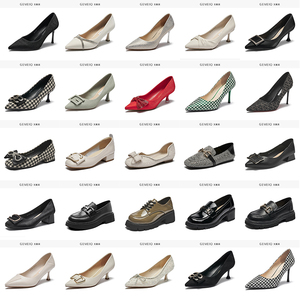 戈美其单鞋春季新款女鞋高跟浅口鞋百搭通勤鞋工装鞋低跟中跟尖头